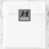 Twee Kraaien = Poging tot moord Vierkante Sticker (Tas)