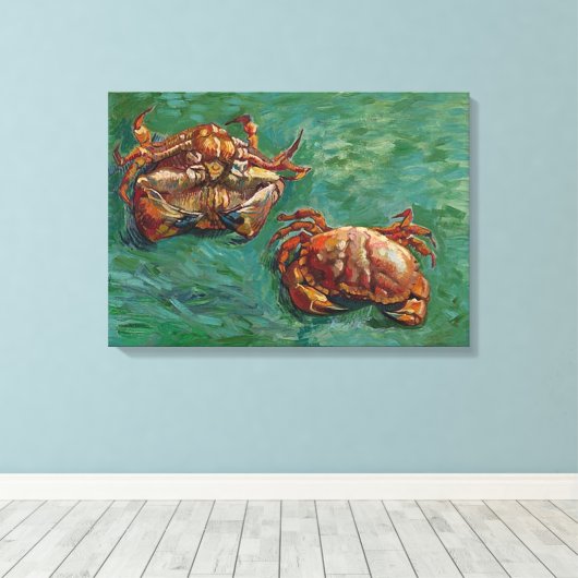 Twee krabben (F606) Van Gogh Fine Art Canvas Afdruk (Insitu (Houten vloer))