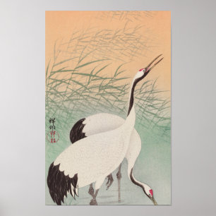 Twee kranen (1925-1936) van Ohara Koson Poster