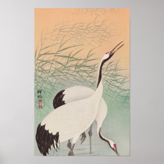 Twee kranen (1925-1936) van Ohara Koson Poster (Voorkant)