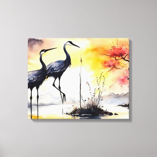 Twee kranen canvas afdruk (Voorkant)