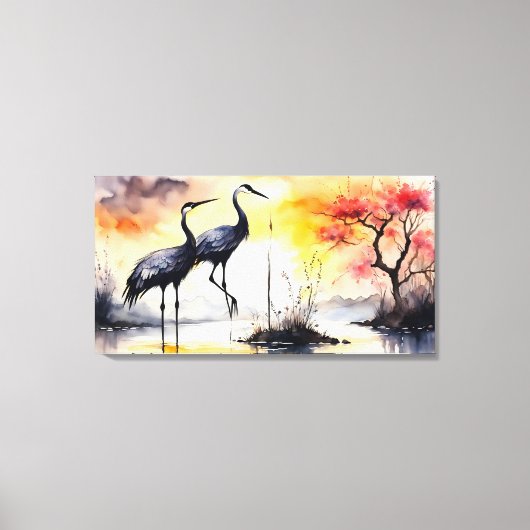 Twee kranen canvas afdruk (Voorkant)