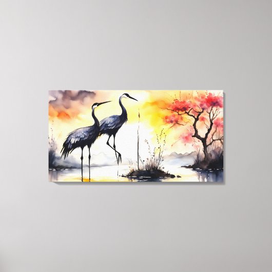 Twee kranen canvas afdruk (Voorkant)