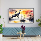 Twee kranen canvas afdruk