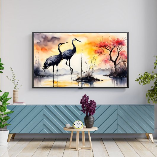 Twee kranen canvas afdruk