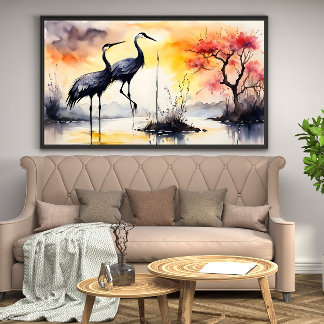 Twee kranen canvas afdruk