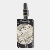 Twee kranen en pruimeltak Katsukawa Sunsho Bagagelabel (Voorkant verticaal)