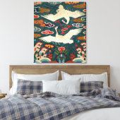 Twee kranen in de wolken:Joseon Dynasty Rank Badg Canvas Afdruk (Insitu (Slaapkamer))
