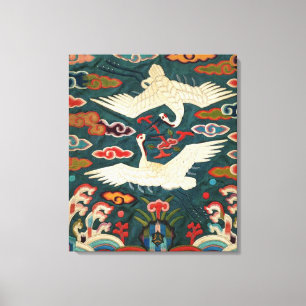 Twee kranen in de wolken:Joseon Dynasty Rank Badg Canvas Afdruk