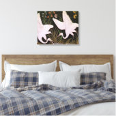 Twee kranen op de rand van een hond canvas afdruk (Insitu (Slaapkamer))
