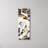 Twee kranen op een pijnboom met sneeuw, Hiroshige Canvas Afdruk (Voorkant)