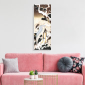 Twee kranen op een pijnboom met sneeuw, Hiroshige Canvas Afdruk (Insitu (Woonkamer))