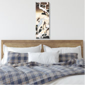 Twee kranen op een pijnboom met sneeuw, Hiroshige Canvas Afdruk (Insitu (Slaapkamer))