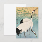 Twee kranen van Ohara Koson Bedankkaart (Voorkant / Achterkant)