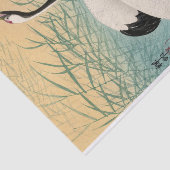 Twee kranen van Ohara Koson Tissuepapier (Detail)