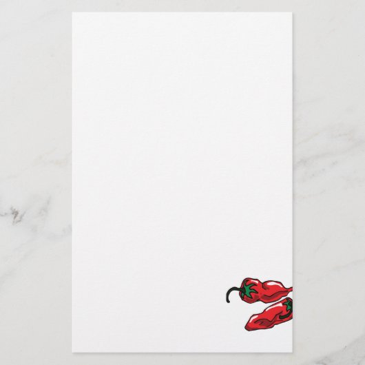 Twee kreukelvormige rode pitjes — grafisch briefpapier (Voorkant)