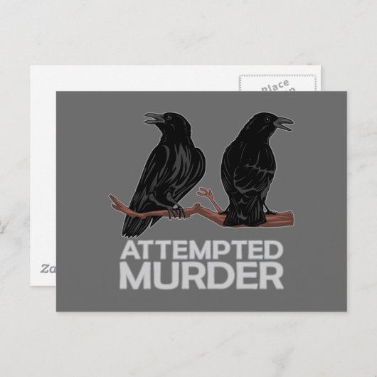 Twee Krogen = Poging tot moord Briefkaart (Voorkant / Achterkant)