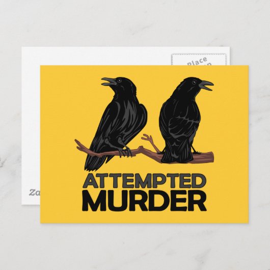 Twee Krogen = Poging tot moord Briefkaart (Voorkant / Achterkant)