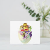 Twee Kuikens in Ei Shell zingen van Songbook Briefkaart (Staand voorkant)