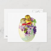 Twee Kuikens in Ei Shell zingen van Songbook Briefkaart (Voorkant / Achterkant)