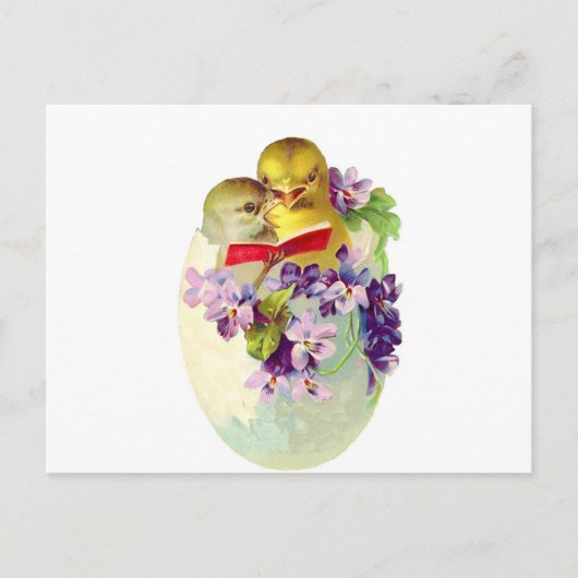 Twee Kuikens in Ei Shell zingen van Songbook Briefkaart (Voorkant)