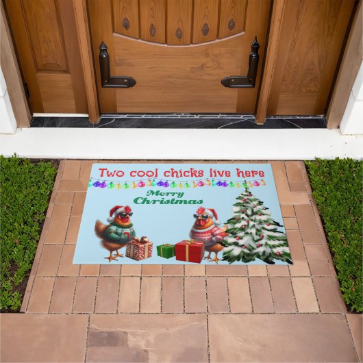 Twee Kuikens Kerstmat Deurmat (Buiten)
