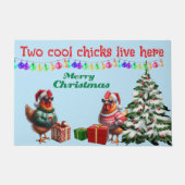 Twee Kuikens Kerstmat Deurmat (Voorkant)