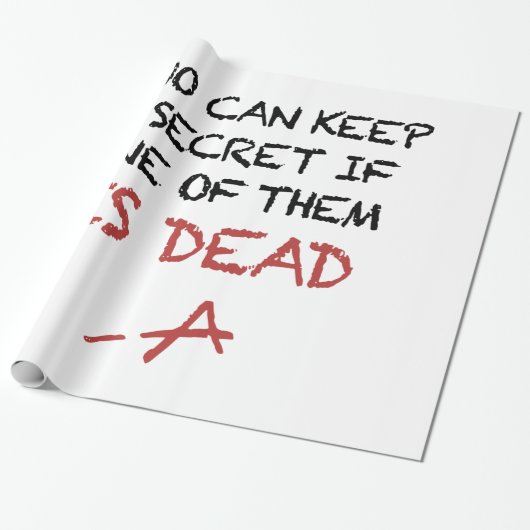 twee kunnen een geheim bewaren als één van hen doo cadeaupapier (Uitgerold)