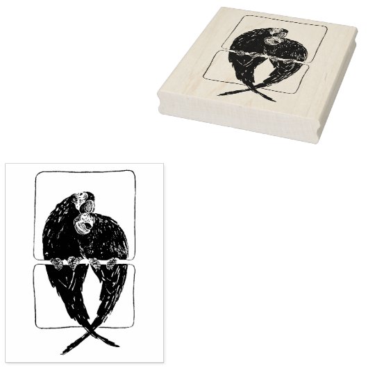 Twee kunststempels voor het hout rubberstempel (Gestempeld)