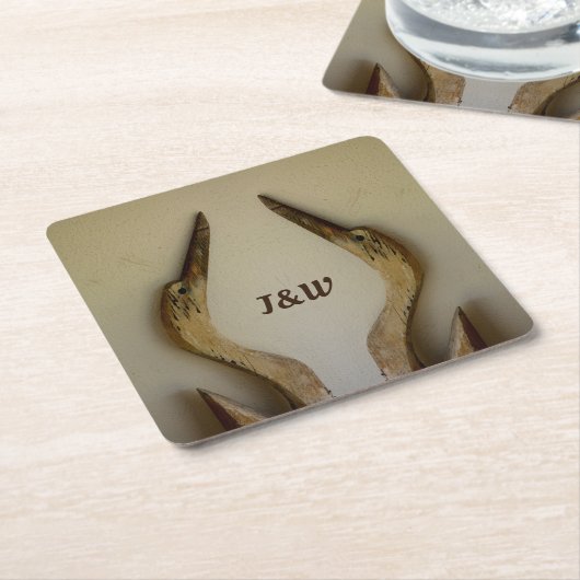 Twee kusten van de Weatherons met Initialen Kartonnen Onderzetters (Schuin)