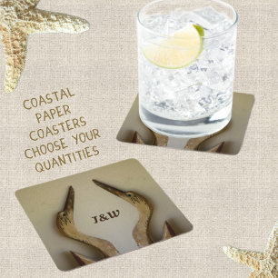 Twee kusten van de Weatherons met Initialen Kartonnen Onderzetters