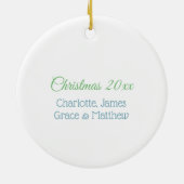 Twee Kute Bunny Rabbits-kerstbomen in sneeuw Keramisch Ornament (Achterkant)