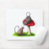 Twee Kute Little Mice en een Toadstool: Kunstwerk Muismat (Met muis)
