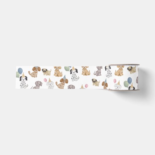 Twee Laat de Honden Uit Puppy Feest Lint (Voorkant)