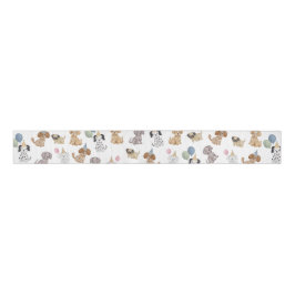 Twee Laat De Honden Uit Puppy Party Ribbons Grosgrain Lint