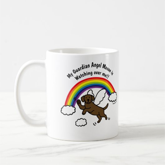 Twee Labrador Guardian Angels (Rainbow Bridge) Koffiemok (Links)