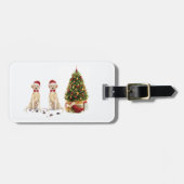 Twee Labrador Retrievers Funny Kersthond Bagagelabel (Voorkant horizontaal)