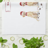 Twee Labrador Retrievers Funny Kersthond Theedoek (Gevouwen)