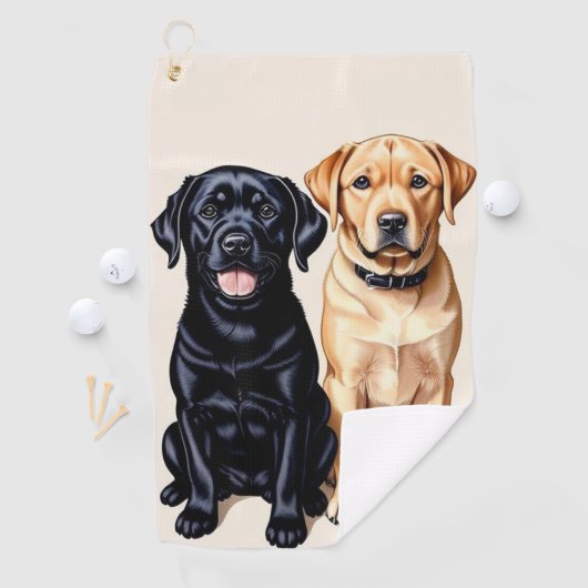 Twee Labrador Retrievers Golf Handdoek (Insitu)