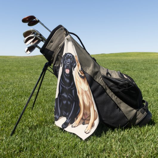 Twee Labrador Retrievers Golf Handdoek (Groen)