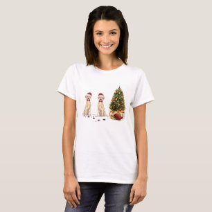 Twee Labrador Retrievers Grappige Kersthond T-shirt