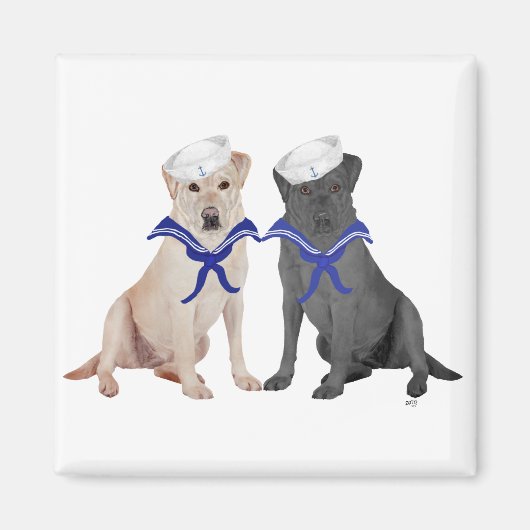 Twee Labrador Retrievers Magneet (Voorkant)