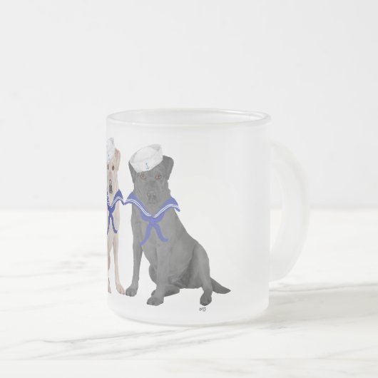 Twee Labrador Retrievers Matglas Koffiemok (Voorkant rechts)