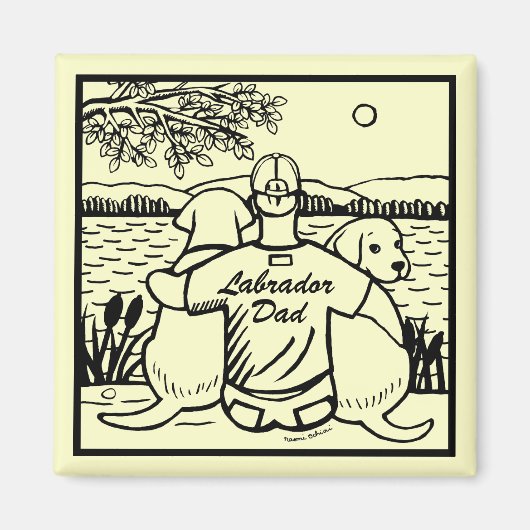 Twee Labradors en papa Magneet (Voorkant)