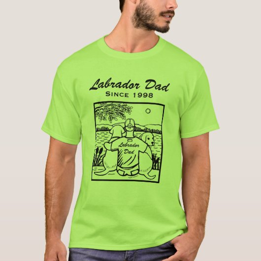 Twee Labradors en papa T-shirt (Voorkant)