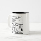 Twee Labradors en papa Tweekleurige Koffiemok (Voorkant links)