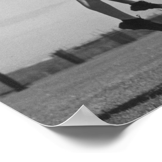 Twee lacrosse spelers springen voor de bal. poster (Hoek)