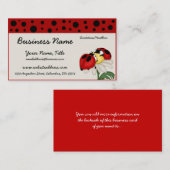 Twee Ladybugs op een Vloeiend Visitekaartje (Voorkant / Achterkant)