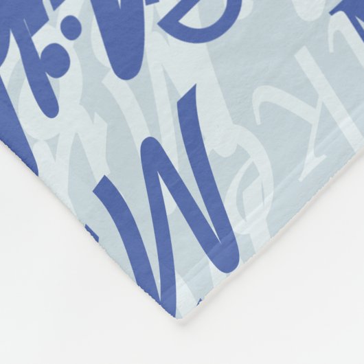 Twee lagen (2-tint blauw) Gestempelde Naam all-ove Fleece Deken (Hoek)