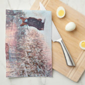 Twee land Welsh Corgis in de sneeuw Theedoek (Quarter Fold)
